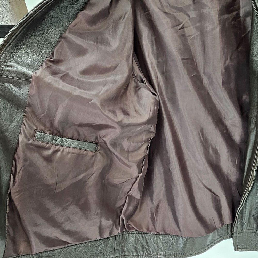 Men's Claiborne Brown Genuine Leather Classic Jacket - Picture 8 of 13